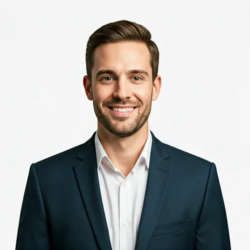 Smiling man in suit, founder portrait
